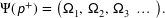  \Psi ( \hspace{1px} \textsf{\textit{p}}^{+} ) = \left( \mathsf{\Omega}_{1}, \, \mathsf{\Omega}_{2}, \, \mathsf{\Omega}_{3} \; \ldots \; \right) \! .