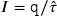 I = \mathtt{q} / \hat{\tau}
