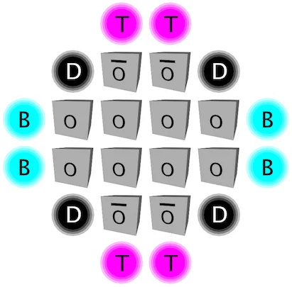 The proton is represented by this collage of twentyfour seed icons.